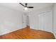 Bedroom features hardwood floors and a closet for ample storage space at 2786 Georgian Ter, Marietta, GA 30068