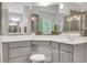 Bright bathroom with gray cabinets, and dual sinks at 3522 Estates Landing Nw Dr, Kennesaw, GA 30144