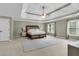 Spacious main bedroom with tray ceiling, carpet, and lots of natural light at 209 Breckenridge Ct, Canton, GA 30115