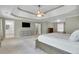 Large main bedroom with tray ceiling, attached bath and sitting area with TV at 209 Breckenridge Ct, Canton, GA 30115