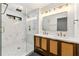 Beautiful bathroom with double vanity, walk-in shower with glass door, and modern fixtures at 3430 Rocky Springs Ct, Marietta, GA 30062