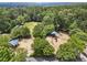 Aerial photograph of a playground with swings, slides, and a covered picnic area at 3260 Kingshouse Commons, Johns Creek, GA 30022