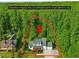 Aerial view of property, showing property lines and surrounding trees at 3939 Hamilton Mill Rd, Buford, GA 30519