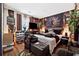Eclectic bedroom featuring unique celestial-themed decor, cozy textiles, and hardwood floors at 2080 Bankston Cir, Snellville, GA 30078