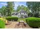 Lush backyard with a fire pit and picnic table at 4365 Wicklow Ct, Suwanee, GA 30024