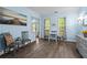 A living area showcasing large windows with natural light, hardwood floors, and modern décor and paint at 4365 Wicklow Ct, Suwanee, GA 30024