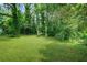 Lush backyard featuring mature trees offering privacy and a green expanse at 6802 Ida St, Lithonia, GA 30058
