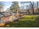 Large backyard featuring brick house, wooden fence and grassy area at 1415 Dalewood Ne Dr, Atlanta, GA 30329