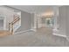 Entryway with staircase, pillars, neutral paint, and carpet at 1805 Hunters Moon Dr, Alpharetta, GA 30005