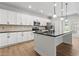 Modern kitchen features white cabinets, stainless steel appliances, and a large center island with a dark countertop at 2887 Regal Park Ct, Duluth, GA 30096