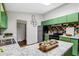 Kitchen with marble countertops, green cabinets, and stainless-steel appliances at 3580 Raymond Dr, Atlanta, GA 30340