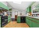 Retro kitchen features colorful tile backsplash and abundant cabinet storage at 3580 Raymond Dr, Atlanta, GA 30340