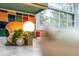 A detailed view of the unique backsplash and marble countertops of the kitchen at 3580 Raymond Dr, Atlanta, GA 30340