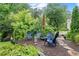 A peaceful backyard retreat with comfortable seating around a fire pit, nestled among lush greenery at 1540 Kinglet Ln, Marietta, GA 30062