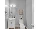 Modern half bathroom with sleek vanity, updated fixtures, and clean design at 7104 Secret Rose, Douglasville, GA 30134