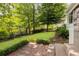 Manicured backyard with a brick-lined patio and lush landscaping, perfect for outdoor enjoyment at 937 Rosedale Ne Rd, Atlanta, GA 30306