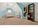Charming bedroom featuring angled ceilings and light blue walls at 34 Laurel Ne Way, White, GA 30184