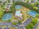 Aerial view of the community pool, tennis courts, and playground at 1898 Alcovy Shoals Se Blf, Lawrenceville, GA 30045