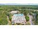 Aerial view of a community pool area featuring a swimming pool and parking at 270 Park Bridge Ln, Roswell, GA 30075