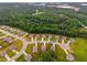 An aerial view shows a well-maintained neighborhood surrounded by lush green trees and manicured lawns at 510 Curry Ridge Ct, Locust Grove, GA 30248