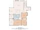Detailed first floor plan showing layout of kitchen, living room, dining area and bedrooms at 1048 Indian Hills Pkwy, Marietta, GA 30068