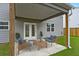 A cozy covered patio with outdoor seating, perfect for relaxing in the backyard at 537 Garnet Dr, Acworth, GA 30101