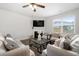 Inviting living room with comfortable seating, a fireplace, and a large window for natural light at 537 Garnet Dr, Acworth, GA 30101