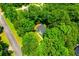 Aerial view of a beautiful home nestled among lush green trees and landscaping at 97 Coral Dr, Whitesburg, GA 30185