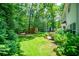 Spacious backyard with shed, patio, green grass and natural beauty at 97 Coral Dr, Whitesburg, GA 30185