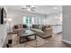 Comfortable living room with open layout, showcasing a view of the kitchen and dining area at 10151 Benton Woods Dr, Covington, GA 30014