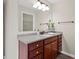Stylish bathroom vanity with granite countertop, vessel sink, and decorative mirror at 29 Lankford Rd, Tucker, GA 30084
