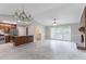 Open floor plan seamlessly connects the kitchen to the spacious living area at 803 Cedar Lake Se Dr, Conyers, GA 30094