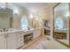 Elegant bathroom with dual sinks, vanity, and ample counter space, designed for convenience and luxury at 95 Weslyan Way, Oxford, GA 30054