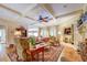 Open-concept living area features hardwood flooring and coffered ceilings at 95 Weslyan Way, Oxford, GA 30054