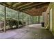 Covered outdoor patio area with concrete flooring and wooded view at 1777 E Gate Trl, Stone Mountain, GA 30087