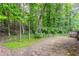 Backyard with wooded area and wooden deck steps leading to home at 220 Harwell Nw Rd, Atlanta, GA 30331
