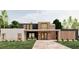 Modern home featuring a stylish mix of white brick, black, and wood paneling, enhancing its curb appeal at 104 Accolade Pkwy, Mcdonough, GA 30252