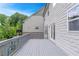 Large backyard deck, great for entertaining, with grey wood stain at 667 Creswell Park, Smyrna, GA 30082