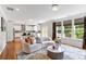 Open concept space with a seamless flow from living area to kitchen at 667 Creswell Park, Smyrna, GA 30082