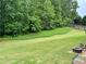 Expansive backyard featuring a lush green lawn and mature trees, perfect for outdoor activities at 602 Davenport Pl, Canton, GA 30115