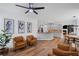 Spacious living area with modern décor and a seamless flow into the kitchen at 602 Davenport Pl, Canton, GA 30115