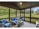 Comfortable screened porch with stylish seating and views of the lush green yard, perfect for relaxing and enjoying the outdoors at 602 Davenport Pl, Canton, GA 30115