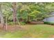 Private backyard featuring a classic wooden swing set and lush greenery, creating a perfect play area at 1980 Mcconnell Rd, Grayson, GA 30017