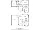 Detailed floor plan showcasing room dimensions, and layout of the home, including kitchen and living spaces at 2341 Alden, Jonesboro, GA 30236