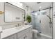 Modern bathroom with a glass-enclosed shower, stylish fixtures, and a sleek vanity at 4343 Sprucebough Dr, Marietta, GA 30062
