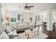 Bright living room featuring hardwood floors, large windows, and a cozy seating arrangement at 4155 Brookview Dr, Cumming, GA 30040