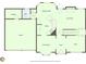 Floorplan shows first level with kitchen, dining, living and garage spaces at 2018 Township Dr, Woodstock, GA 30189