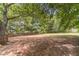 Large backyard features mature trees, lush lawn and a wood fence at 3404 Broxton Mill Way, Snellville, GA 30039