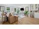 Bright living area with hardwood floors, stylish decor, and large windows with plantation shutters at 70 Old Ivy Ne Rd # 57, Atlanta, GA 30342