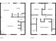 Upstairs and downstairs floor plan highlighting bedrooms, baths, kitchen, and living areas at 257 Turnstone Rd, Stockbridge, GA 30281